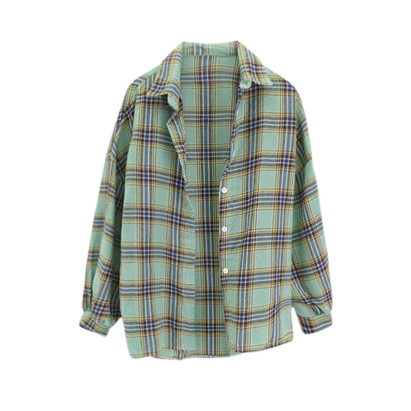 Women's Lightweight Long Sleeve Plaid Shirt