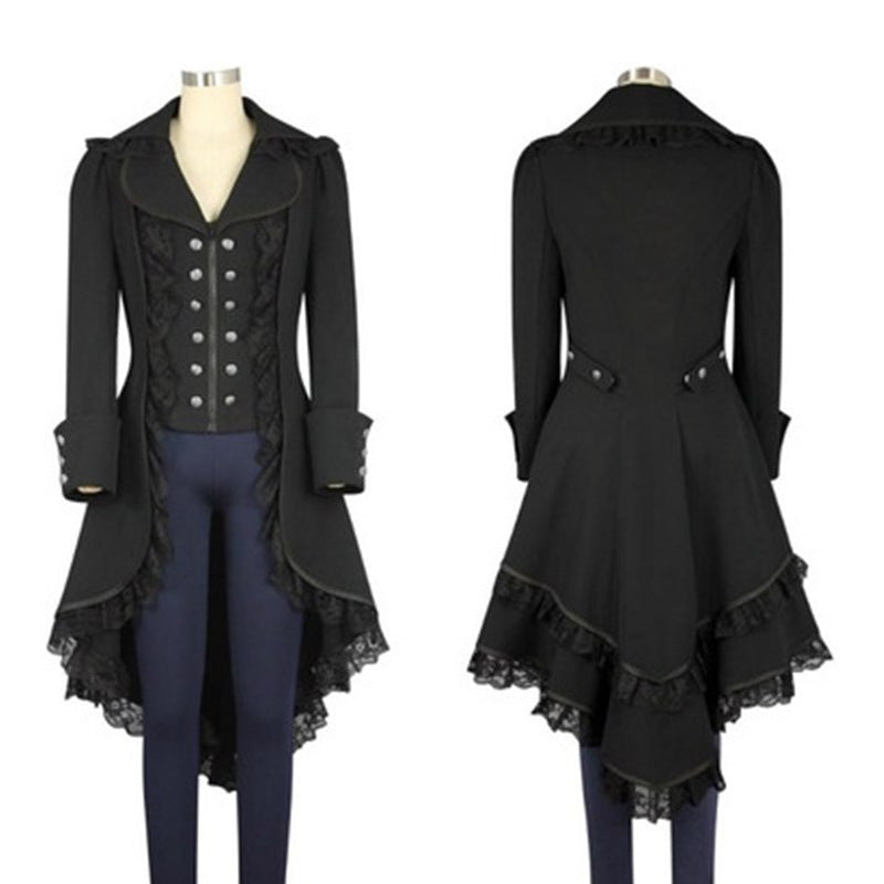 Steampunk Black Gothic Victorian Ladies Tuxedo Jacket Women's Coat Unbranded