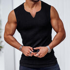 Men's Summer Knitted Striped Fitness Tank Top