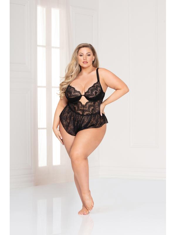 Radiance Romper 11096X Black 3X/4X (H) Seven Til Midnight