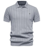 Men's Ribbed Knit Polo Shirt