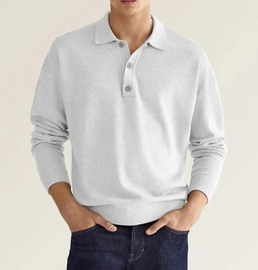 Men's Long Sleeve Button Polo Shirt