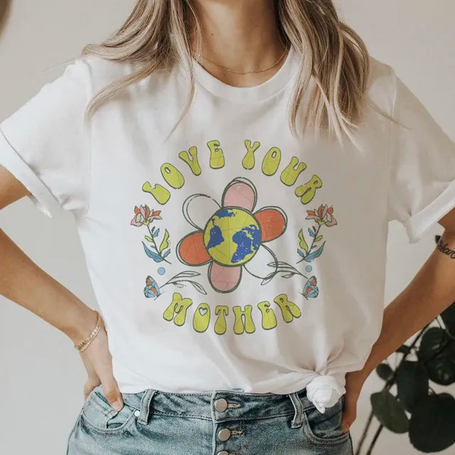 Women's 90s Graphic Smile Letter T Shirt