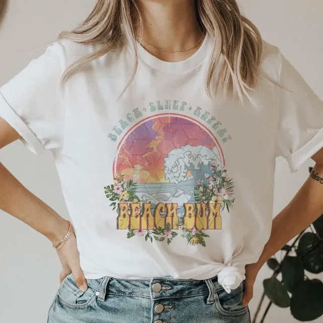 Women's 90s Graphic Smile Letter T Shirt