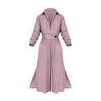 Women's Elegant Long Sleeved Waisted Shirt Dress