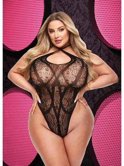 CRISS CROSS LACE TEDDY - BLACK - Q ENV Lapdance Lingerie