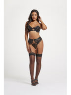 Unchained Love Three Piece Bra Set STM-11546-Black-M Seven Til Midnight
