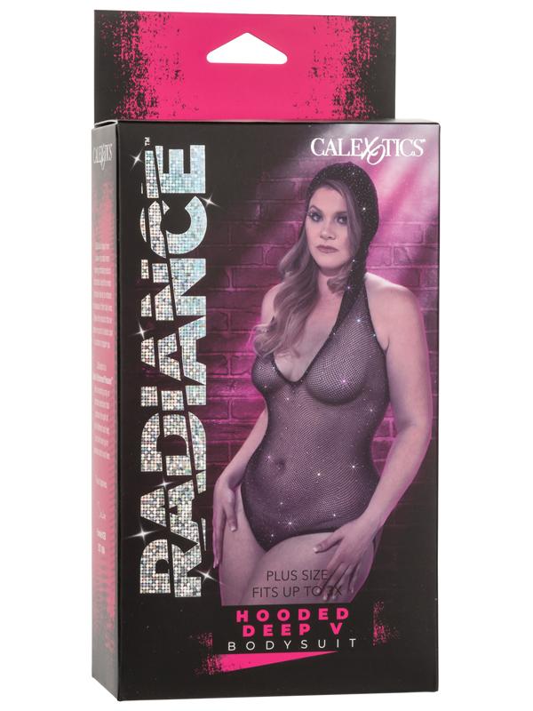 Radiance Plus Size Hooded Deep V Bodysuit CalExotics