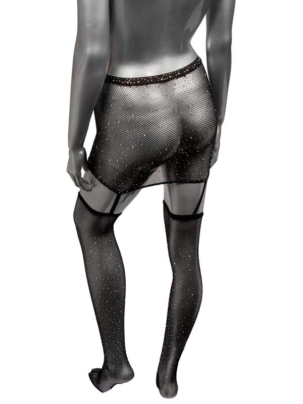 Radiance One Piece Plus Size Garter Skirt With Thigh Highs CalExotics