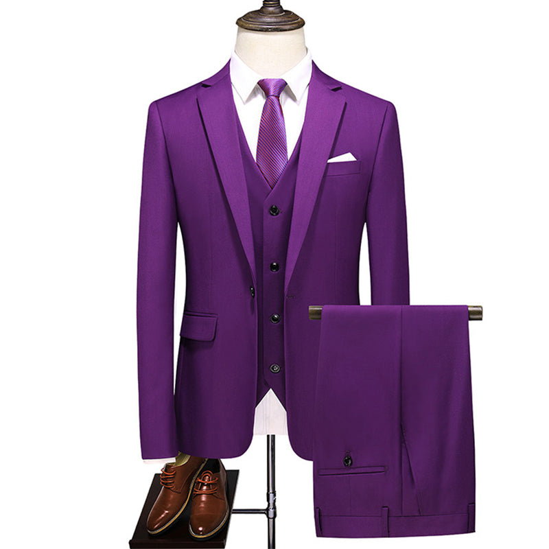 Men's Caramel Color Suit Set for Students and Weddings