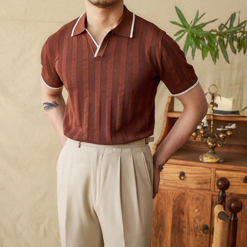 Men's Summer Knitted Polo Shirt Main image