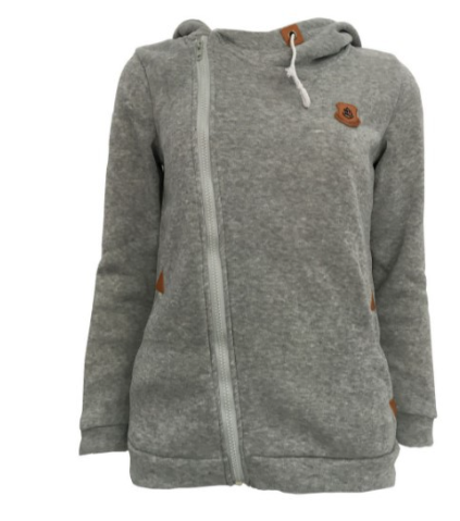 Women's Hooded Cardigan With Side Zipper