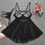 Women's Lingerie Nightdress With Adjustable Straps & Temptation Women's Lingerie Unbranded Black [Night Skirt + T Pants] One size (80-120)