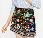 Women's Handmade Embroidered Mini Skirt Women's Skirt Unbranded