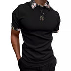 Men's Polo Shirt with Zipper and Print for Summer
