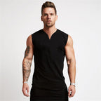 Men's Smooth Solid Summer V Neck Sports Tank Top