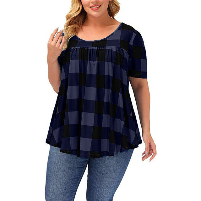 Women's Plus Size Casual Loose Tops Women's Tops & T-shirt Unbranded Navy Blue 5XL