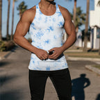 Men's Summer Knitted Vertical Stripe Fitness Tank Top
