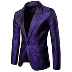 Men's Suit with Stylish One-Button Design and Fit ILLUSION CO Purple XL