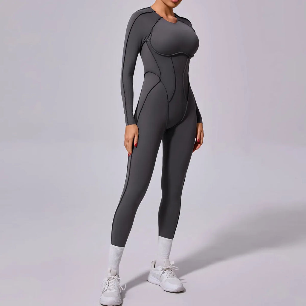 Women's Winter One-piece Sports Yoga Jumpsuit Backless Tight Jumpsuit