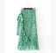 Women's Chiffon Printed Floral Ruffle Wrap Skirt