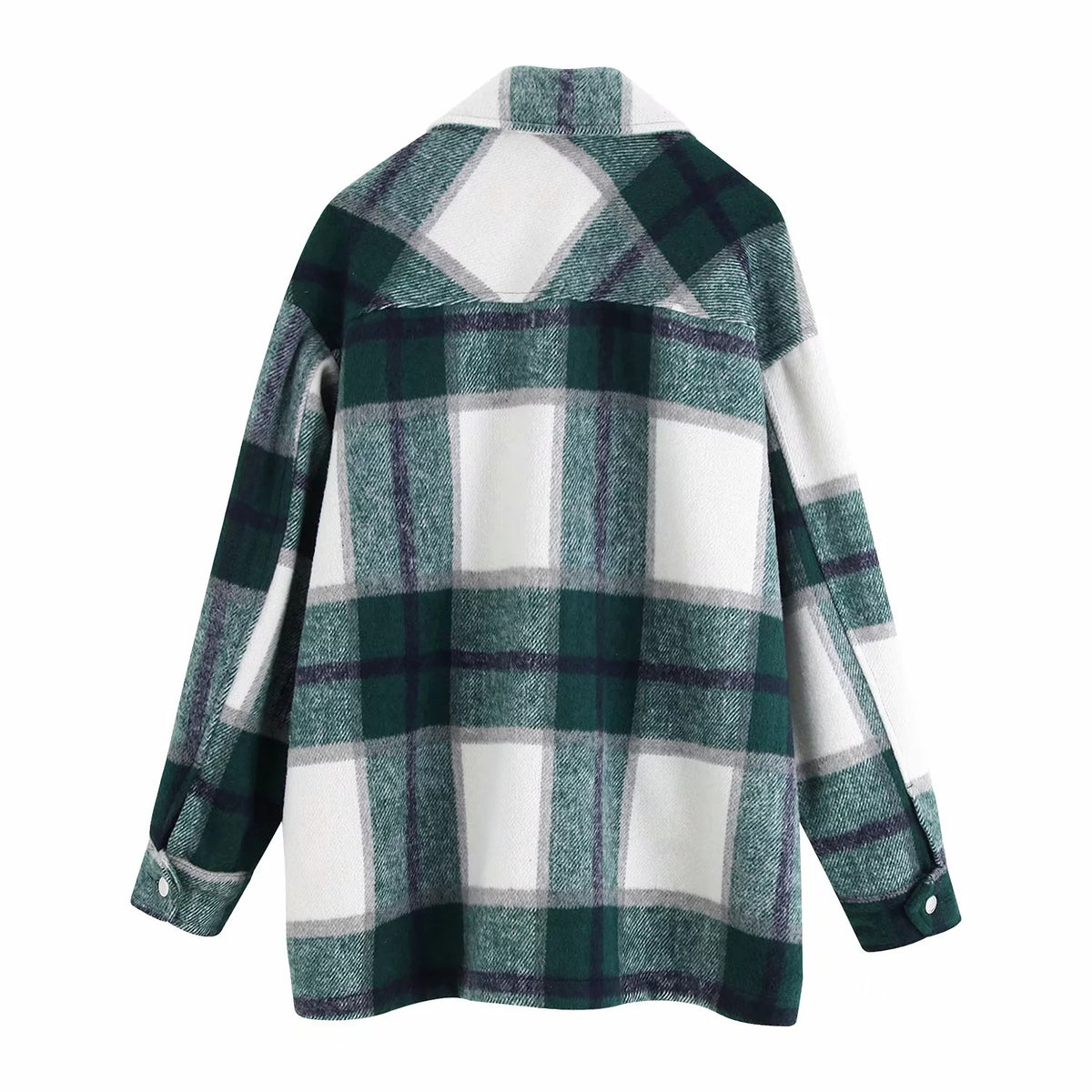 Women's Checkered Shirt & Blended Coat