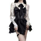Women's Lace Halter Shirt Dress Set