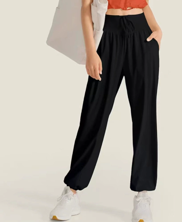 Women's Loose Fit Harem Pants with Pockets for Yoga Women's Bottoms / Pants Unbranded New Black XL