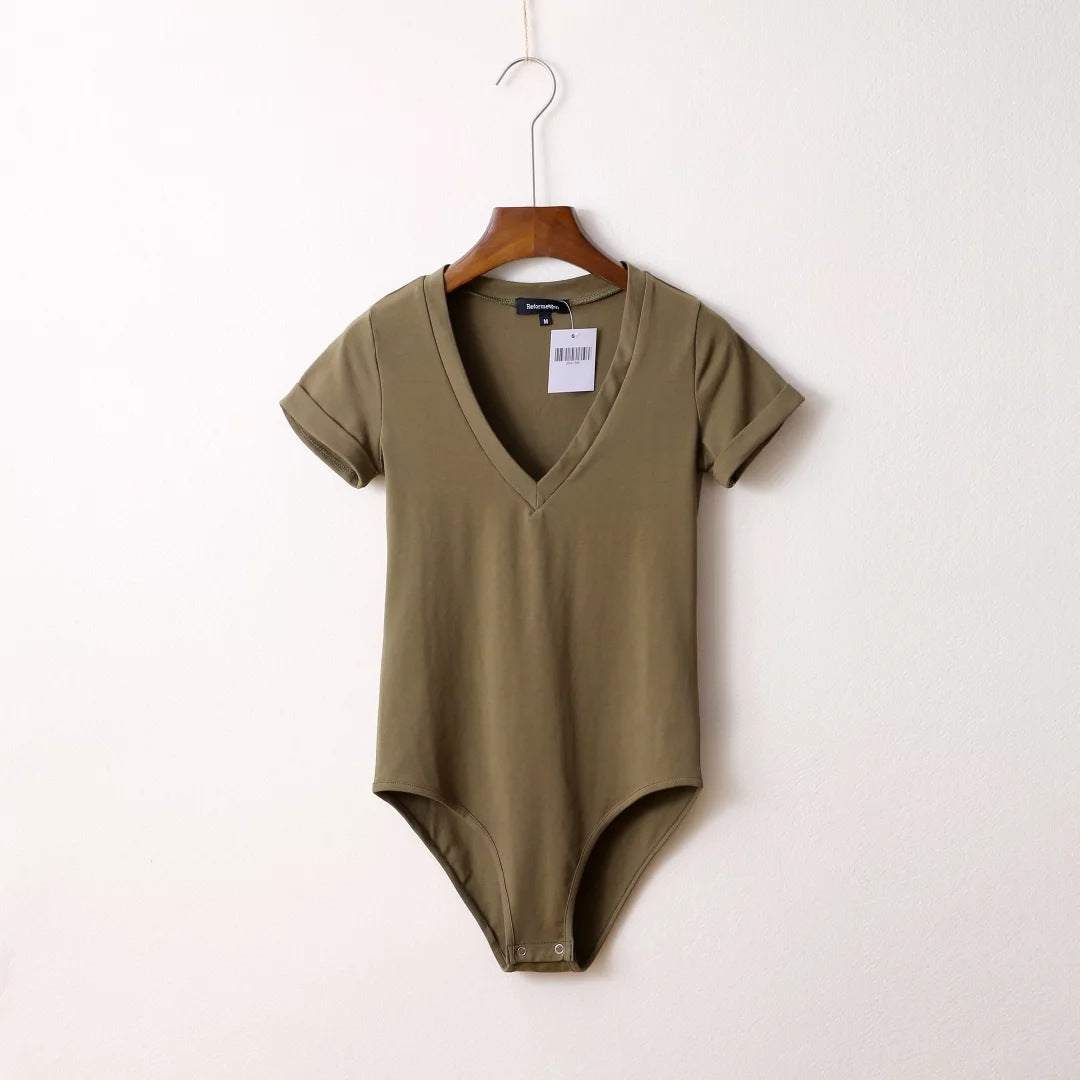 Women's Sexy Cross V Neck Slim Fit Short Jumpsuit for Women