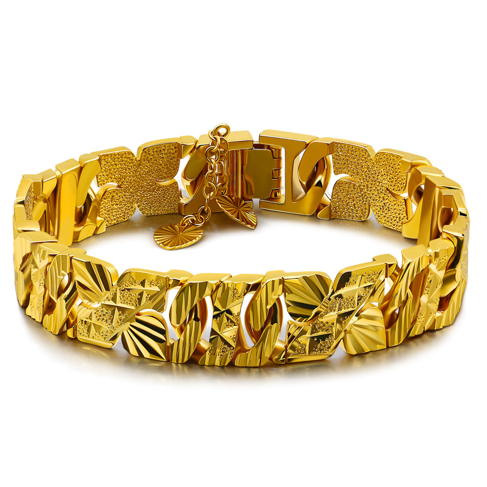 Men's Personalized Gold Geometric Bracelet