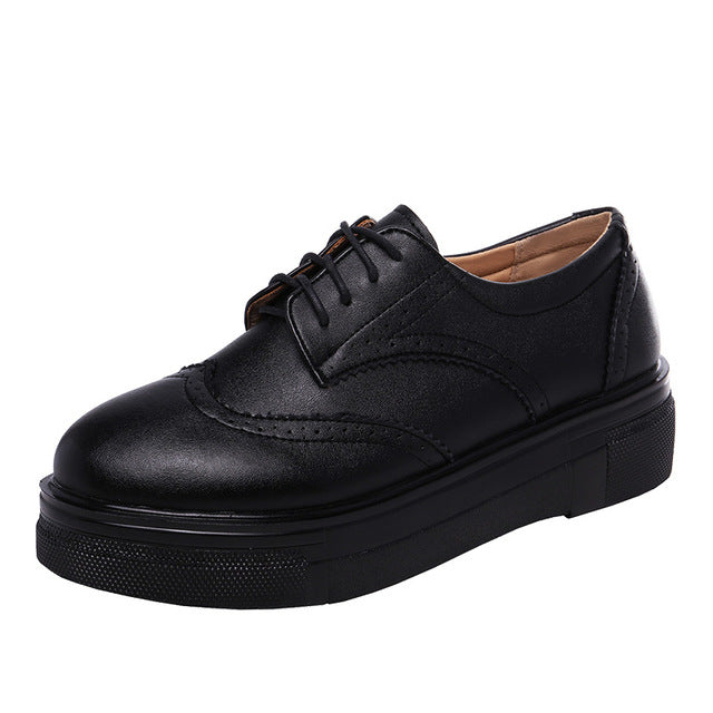 Patent Leather Women's Brogues with Soft Sole Flats