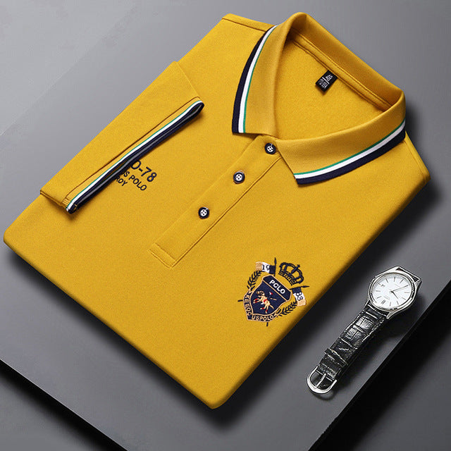 Men's Casual Short Sleeve Embroidered Tops