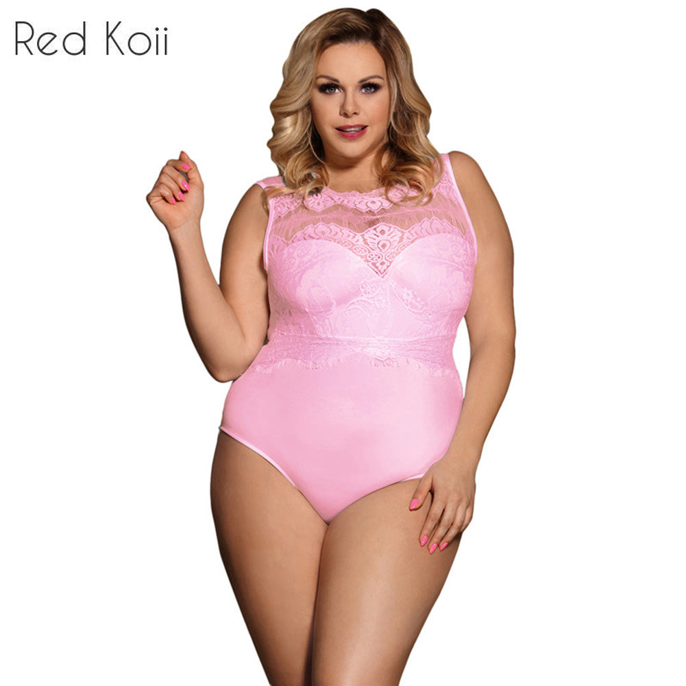 Women's Plus Size Lace Lingerie Set Women's Lingerie Unbranded White 3XL