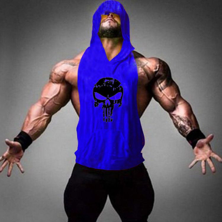 Hooded Skull Bodybuilding Tank Top Men's Tank Top Unbranded