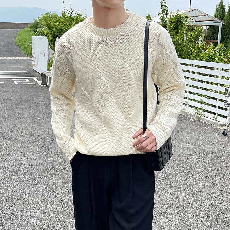 Men's Round Neck Long Sleeve Knit Tops