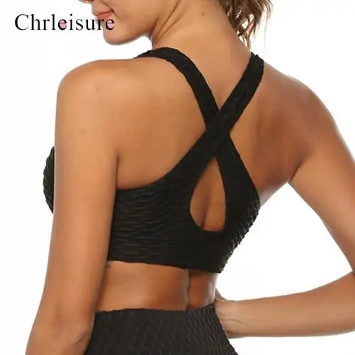 Women Fitness Deep V Neck Backless Breathable Bra