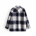 Women's Checkered Shirt & Blended Coat