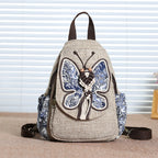 Original Ethnic Style Canvas Backpack for Women
