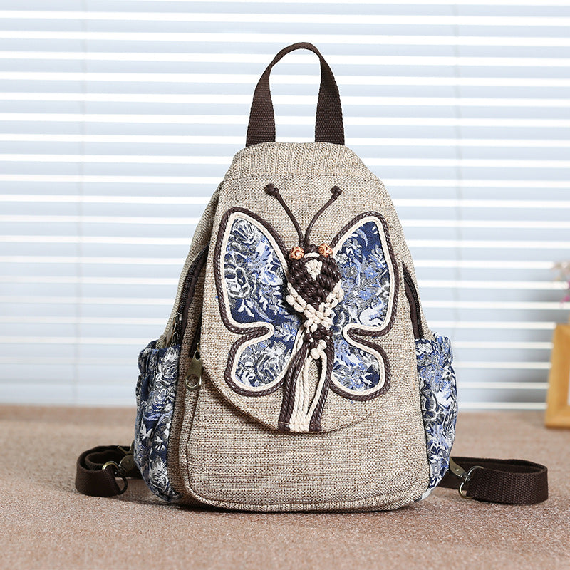 Original Ethnic Style Canvas Backpack for Women