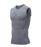 Men's Slim Fit Compression Tank Top Men's Tank Top Unbranded 807 Vest Gray Large
