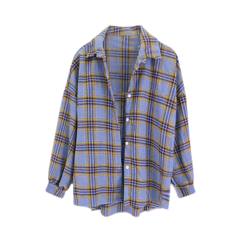 Women's Lightweight Long Sleeve Plaid Shirt