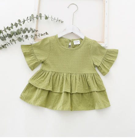 Casual Cotton Flared Sleeve Tops for Girls