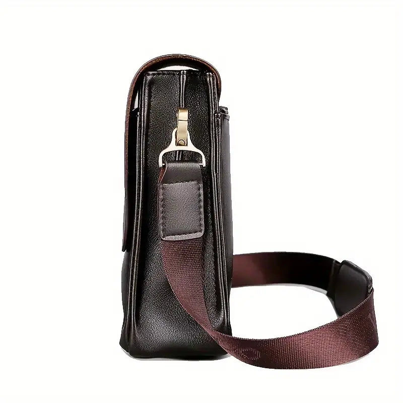 Men's Casual Vertical Leather Crossbody Shoulder Bag