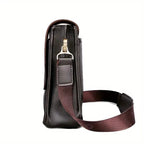 Men's Casual Vertical Leather Crossbody Shoulder Bag