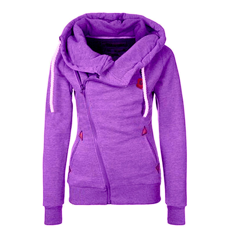 Women's Hooded Cardigan With Side Zipper