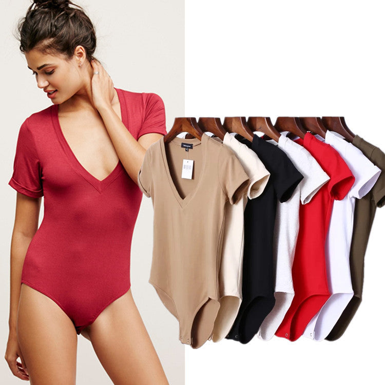 Women's Sexy Cross V Neck Slim Fit Short Jumpsuit for Women