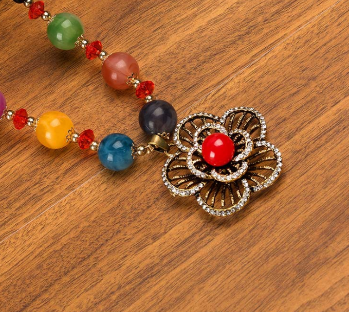 Long Sweater Necklace with Versatile Beads