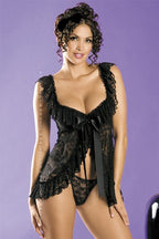 Women's Lingerie Set With Rose Lace Detailing