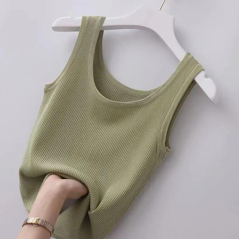Summer Knitted Sleeveless Women's Slim Vest