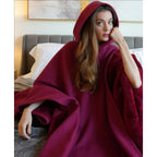 Woolen Loose Cape Tops Unisex ILLUSION CO Red Free size